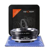 K&F Concept FD-NEX a7S a7II a7SII a7RII Lens Mount Adapter, Hard Plastic Case, and Cleaning Cloth for Canon FD Mount Lenses to adapt to Sony E Mount Camera Body, Sony NEX Mount Camera Body
