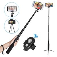 Bluetooth Selfie Stick,EletecPro Extendable Wireless Monopod with Tripod Stand Foldable Remote Control Sticker for iOS Phone, Samsung, Other Android Phones and Digital Cameras (Black)