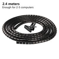 Flexible Cable Management Sleeve, Hide Wires Cable Organizer - Computer, TV or Desk Management - Home & Office Organizer Concealer, 2.4m