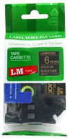 LM Tapes - Compatible with Brother PT-D210 Label Printer 6mm Gold on Black Compatible TZe P-Touch Tape (1/4" 0.23 Laminated) for ptouch Model PTD210 Label Maker