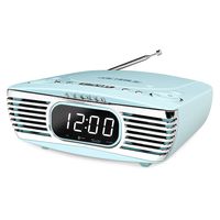 Victrola Bedside Digital LED Alarm Clock Stereo with CD Player and FM Radio, Turquoise