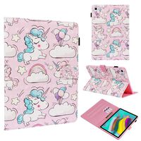 Ostop Compatible with Samsung Galaxy Tab S5e 10.5 2019(SM-T720/T725) Tablet Case,Slim Stand Folio Cover PU Leather Flip Wallet Smart Case with Auto Sleep/Wake and Pencil Holder,Pink Horse