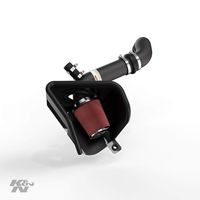 K&N Cold Air Intake Kit with Washable Air Filter:  2015-2019 Volkswagen (Arteon, Golf, Golf R, Golf SportWagen, GTI, Golf Alltrack) 2.0L L4, Black Metal Finish with Red Oiled Filter, 69-9506TTK