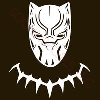 Black Panther Vinyl Sticker Decals for Car Bumper Window MacBook pro Laptop iPad iPhone (9" x 7.6", White)