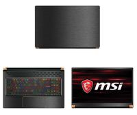 Decalrus - Protective Decal for MSI GS75 Stealth (17.3" Screen) Laptop Dark Grey Texture Brushed Aluminum Skin case Cover wrap BAmsiGS75_17Dark Grey