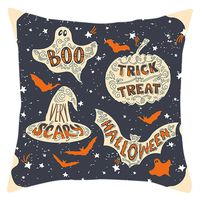 Bosji (17.72" x 17.72") Pillow Covers,Halloween Decoration Pumpkin Ghost Scary Throw Pillowcase Bedroom Decor Cloth Printed Zipper Sofa Pillow Case