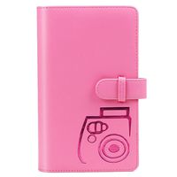 CAIUL Compatible 96 Pockets Mini Wallet Photo Album with PU Leather Cover for Fujifilm Instax Mini 9 8 8+ 70 7s 90 25 26 50s Films (Flamingo Pink)