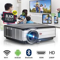 Video Bluetooth Projector WiFi Wireless Max 200", 4200 Lumen LED LCD Dispaly, Support Full HD 1080p 720p HDMI VGA USB AV, Home Cinema Theater Multimedia Smart Projector Built-in 10W Speaker