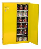 Eagle YPI-47 Safety Cabinet for Paint & Ink, 2 Door Manual Close, 60 gallon, 65"Height, 43"Width, 18"Depth, Steel, Yellow