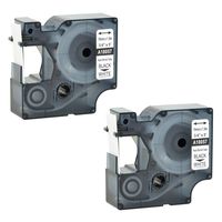 KCMYTONER 2PK Printable Heat Shrink Tubing Label Tape 18057 Black on White 3/4" 19mm x 1.5 m Compatible for Dymo Industrial Label Makers Rhino 4200 5000 5200 6000 LabelManager 450 Duo LabelWriter