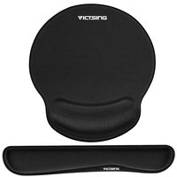 VicTsing Keyboard Wrist Rest and Mouse Pad with Wrist Support, Memory Foam Set for Computer/Laptop/Mac, Durable & Comfortable & Lightweight for Easy Typing & Pain Relief - Black