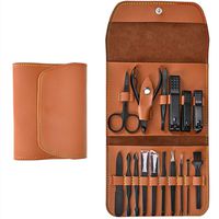Manicure Set, Professional Stainless Steel Pedicure Nail Clipper Tools Kit with PU Leather Folding Case, 16 In 1 Travel Grooming Care Tool Kits for Women Men Nail Scissors Nail Cutter Set