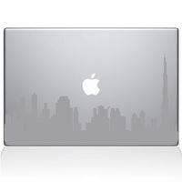The Decal Guru 2302-MAC-13A-S Dubai City Skyline Decal Vinyl Sticker, Silver, 13" MacBook Air