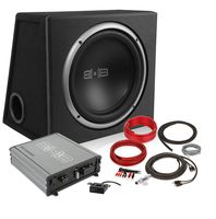 New Version 3 Belva 600 watt Complete Car Subwoofer Package Includes One (1) 12-inch Subwoofer in a Ported Box, Monoblock Amplifier, Amp Wire Kit [BPKG112V3]