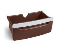 atHand Overbed Table System, All Your Needs Within Reach. LED Lighting, USB and Power Outlets, Adjustable Height and Storage (Brown, Extra Drawer)