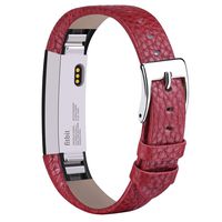 Vancle Compatible with for Fitbit Alta Bands Leather, Adjustable Replacement Accessories Fitbit Alta HR Bands for Women Men (9. Red)