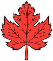 Red maple leaf 4x4 inches symbol equality peace free happiness 'merica Canada funny humor america united states color sticker state decal vinyl - Made and Shipped in USA