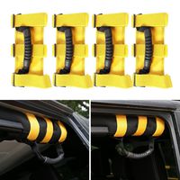 JeCar 4 x Heavy Duty Roll Bar Grab Handles for Jeep Wrangler 1955-2018 JK JL CJ YJ TJ Unlimited (Yellow)