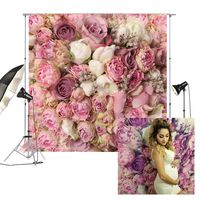 8x8ft Rose Floral Wall Wedding Photography Backdrop Studio Pink Flowers Photo Backdrops FD-8059