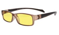 Eyekepper Yellow Tinted Lens 94% Blue Light Blocking Computer Glasses (Brown/Brown Arm +0.50)