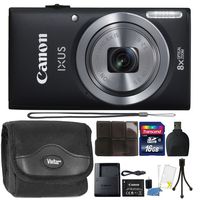 Canon IXUS 185 / ELPH 180 20MP Full HD Video Black Digital Camera with Top Accessory Bundle