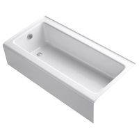 Kohler K-837-0 Bellwether 60-Inch by 30-Inch Cast Iron Bath with Integral Apron and Left-Hand Bath Drain, White