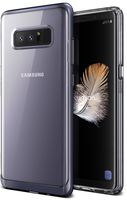 Note 8 Case, Clear Transparent Protective Slim Fit Full Body Armor Defender Bumper [Wireless Charging Compatible] Cover for Samsung Note 8 (2017) by Lumion (Diamond Bumper - Orchid Purple)