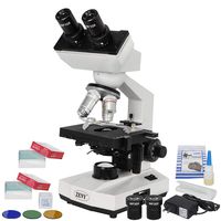 ZENY 40X-2000X Binocular Microscope Lab LED Compound Microscope with Double Layer Mechanical Stage and Fine Focusing Knob