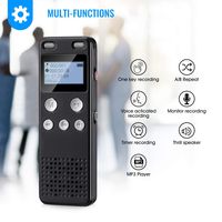 Rechargeable Digital Audio Voice Recorder by Savetek with Clip 8GB Memory Hidden Recording 15 Hours Battery Life Mp3 Player USB (Black)