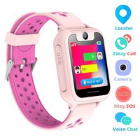 SZBXD Kids Smart Watch Phone, 1.44" GPS Tracker Smartwatch Touch Camera Games Flashlight SOS Alarm Clock Sports Wrist Watch Christmas Birthday Gifts for Girls Boys Children (Pink 2)
