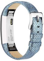 Tobfit Leather Bands Compatible for Fitbit Alta Bands and Fitbit Alta HR Bands (Grid Blue, 5.5''-8.1'')