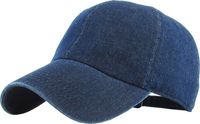 KB-LOW DDM Classic Cotton Dad Hat Adjustable Plain Cap. Polo Style Low Profile (Unstructured) (Classic) Dark Denim Adjustable