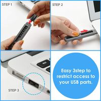 ELECOM-Japan Brand- USB Port Blocker with 1 Key and 6 USB Lock/Physical Security/Block Unauthorized Data/Easy to Use ESL-USB1