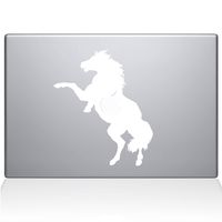 The Decal Guru 0158-MAC-12M-W Bucking Horse Vinyl Sticker, 12" Macbook, White