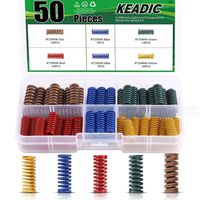 Keadic 8mm OD 20mm Length Light Load Compression Mould Die Spring,5 Colors, 50 Pieces