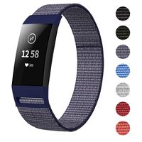 HAPAW Nylon Bands Compatible with Fitbit Charge 3, Soft Adjustable Breathable Sport Replacement Band Accessories Wristband Women Man for Charge 3 / Charge 3 SE Watch