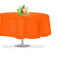 Orange 6 Pack Premium Disposable Plastic Tablecloth 84" Inch Round Table Cover By Grandipity