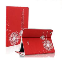 SAVEICON (TM Red Dandelion Folio PU Leather Stand Case Cover Skin for iPad 2 iPad 3 iPad 4 WiFi 3G 4G LTE with Stand and Sleep/Wake Function