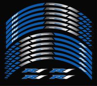 Blue 10 X Custom Rim Decals Wheel Reflective Stickers Stripes for Yamaha YZF R1