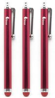 Fenix Pack of Three Red Universal Stylus Pen with Soft Rubber Tip for iPhone 4/5/5c/6/6+, iPad/iPad Air/iPad Mini, Samsung Galaxy S4/S5/S6/Edge, Kindle Fire, Surface Pro and Much More