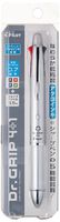 Pilot Dr. Grip 4+1, 4 Color 0.7 mm Ballpoint Multi Pen & 0.5 mm Mechanical Pencil - Silver Body (BKHDF1SFN-S)