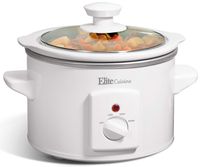 Elite Gourmet MST-250XW Slow Cooker, 1.5 Quart, White