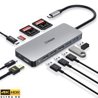 USB C Hub,Intpw Type C hub 11-in-1 USB C MacBook Adapter,4K USB C to HDMI SD/MicroSD Card Reader,87W PD Charger,Compatible for MacBook Pro 2018, Chromebook, XPS, Nintendo Switch and Other Type C Lapt