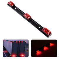 Nilight TL-11 1PC Red 9 LED ID Bar Marker Tail Black Stainless Steel Bracket for Truck Trailer Boat Identification Light, 2 Years Warranty