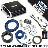 Kicker 43DXA5001 Car Audio Sub Amp DXA500.1 & 4 GA Amplifier Accessory Kit - 3 Year Warranty!