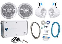 2 Rockville RMC80S 8" 800w Marine Boat Speakers+2 Wakeboards+Amplifier+Amp Kit