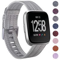 EZCO Bands Compatible with Fitbit Versa/Versa 2 / Versa Lite, Woven Fabric Breathable Watch Strap Quick Release Replacement Wristband Accessories Compatible Versa Smart Watch Women Man