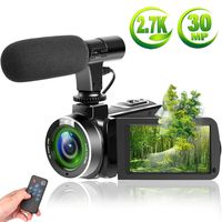 SUNLEA Video Camera Vlogging Camera with MicrophoneFull HD 1080p 30fps 24.0MP Video Camcorder for YouTube Support Remote Controller