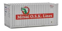 Walthers SceneMaster HO Scale Model of  Mitsui OSK Lines (Gray, red, Alligator Logo) 20' Corrugated Container with Flat Panel