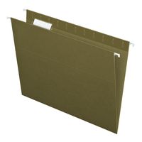 Pendaflex Hanging File Folders, Letter Size, Standard Green, 1/5-Cut Adjustable Tabs, 25 Per Box (81602)